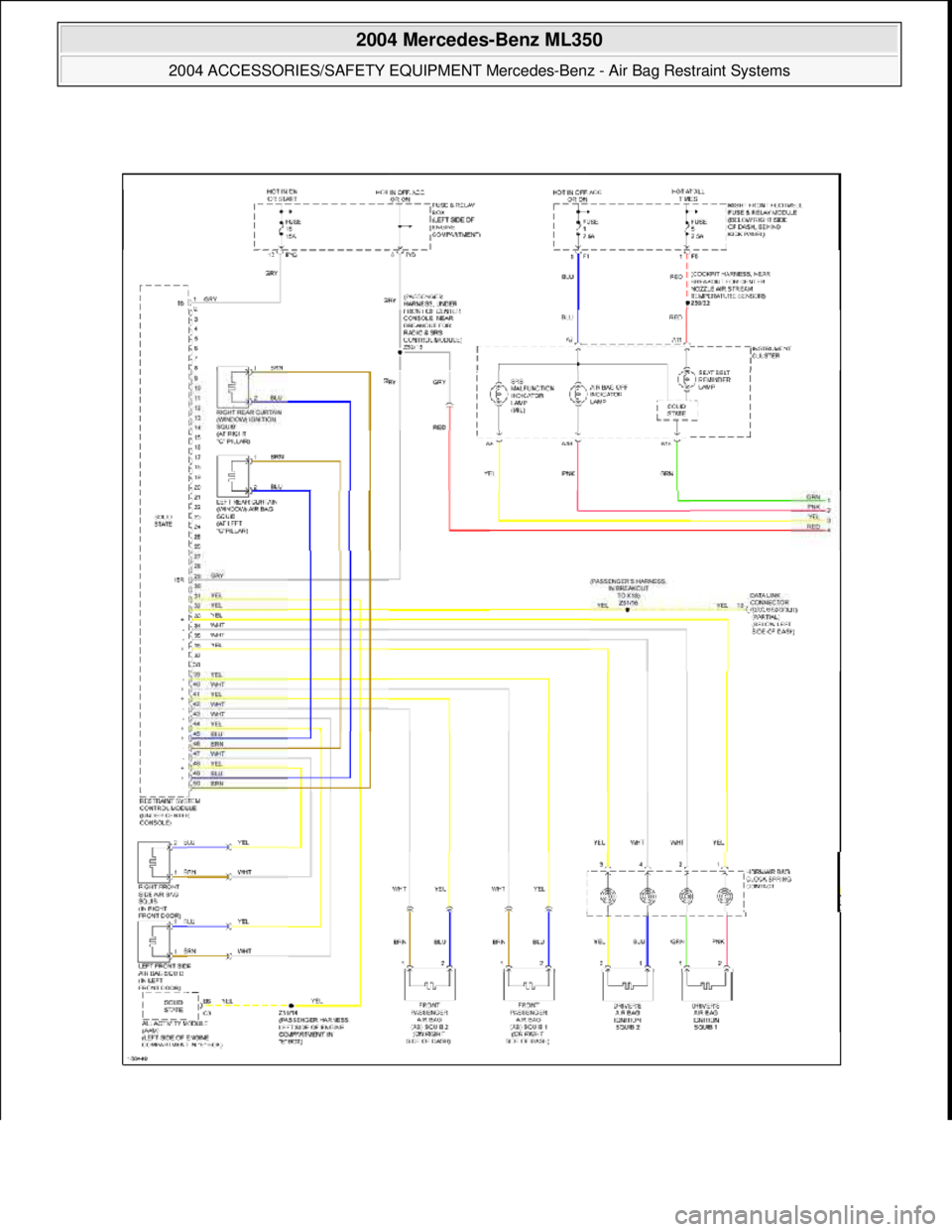 MERCEDES-BENZ ML430 1997 Complete Repair Manual
2004 Mercedes-Benz ML350
2004 ACCESSORIES/SAFETY EQUIPMENT Merce des-Benz - Air Bag Restraint Systems
me
Saturday, October 02, 2010 3:40:40 PMPage 16 © 2006 Mitchell Repair Information Company MERCEDES-BENZ ML430 1997 Complete Repair Manual
2004 Mercedes-Benz ML350
2004 ACCESSORIES/SAFETY EQUIPMENT Merce des-Benz - Air Bag Restraint Systems
me
Saturday, October 02, 2010 3:40:40 PMPage 16 © 2006 Mitchell Repair Information Company