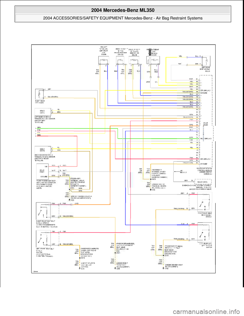 MERCEDES-BENZ ML430 1997 Complete Repair Manual
2004 Mercedes-Benz ML350
2004 ACCESSORIES/SAFETY EQUIPMENT Merce des-Benz - Air Bag Restraint Systems
me
Saturday, October 02, 2010 3:40:40 PMPage 18 © 2006 Mitchell Repair Information Company MERCEDES-BENZ ML430 1997 Complete Repair Manual
2004 Mercedes-Benz ML350
2004 ACCESSORIES/SAFETY EQUIPMENT Merce des-Benz - Air Bag Restraint Systems
me
Saturday, October 02, 2010 3:40:40 PMPage 18 © 2006 Mitchell Repair Information Company