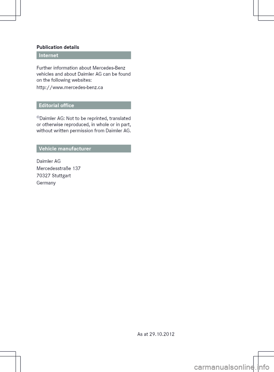 MERCEDES-BENZ B-CLASS SPORTS 2014 Owners Manual MERCEDES-BENZ B-CLASS SPORTS 2014 Owners Manual
