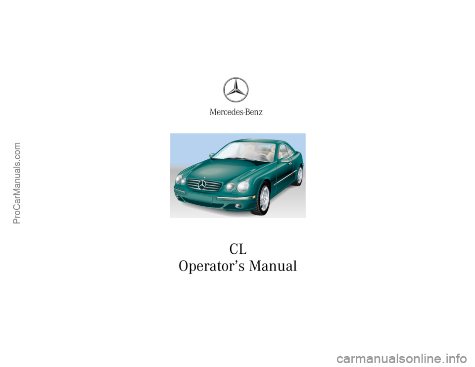 MERCEDES-BENZ CL-CLASS 2000  Owners Manual 