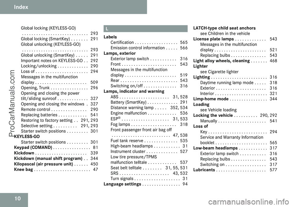 MERCEDES-BENZ CL-CLASS 2009 User Guide ProCarManuals.com MERCEDES-BENZ CL-CLASS 2009 User Guide ProCarManuals.com