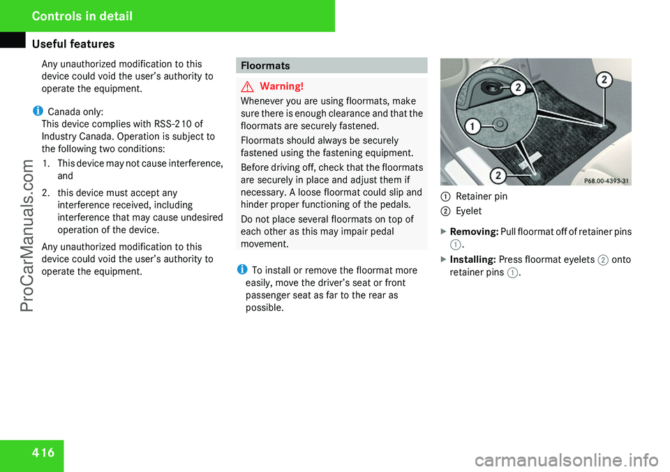 MERCEDES-BENZ CL-CLASS 2009 Owners Manual ProCarManuals.com MERCEDES-BENZ CL-CLASS 2009 Owners Manual ProCarManuals.com