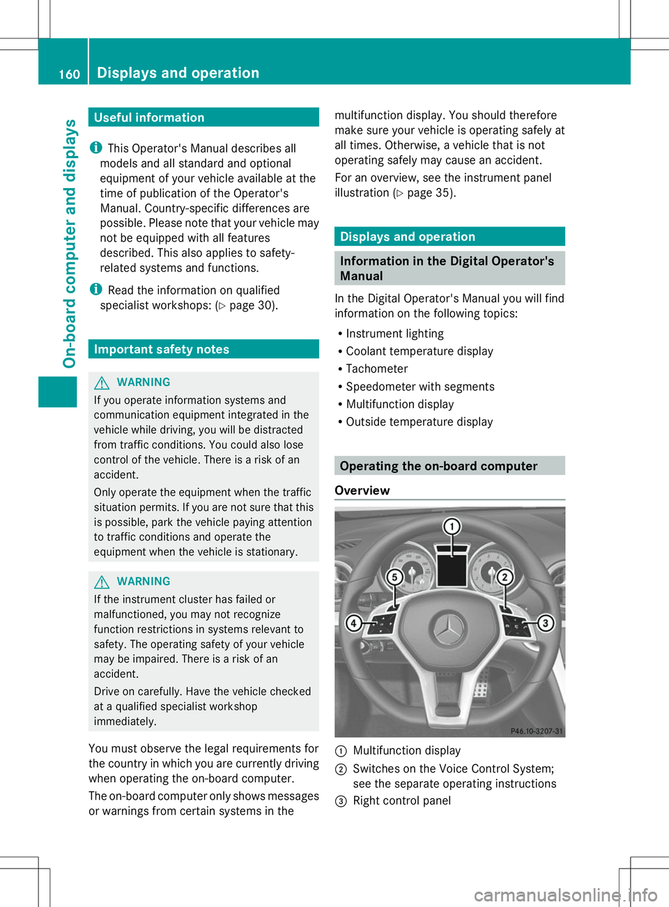 MERCEDES-BENZ SL-CLASS ROADSTER 2014 Owners Manual Useful information
i This Operator's Manual describes all
models and all standard and optional
equipment of your vehicle available at the
time of publication of the Operator's
Manual. Country- MERCEDES-BENZ SL-CLASS ROADSTER 2014 Owners Manual Useful information
i This Operator's Manual describes all
models and all standard and optional
equipment of your vehicle available at the
time of publication of the Operator's
Manual. Country-