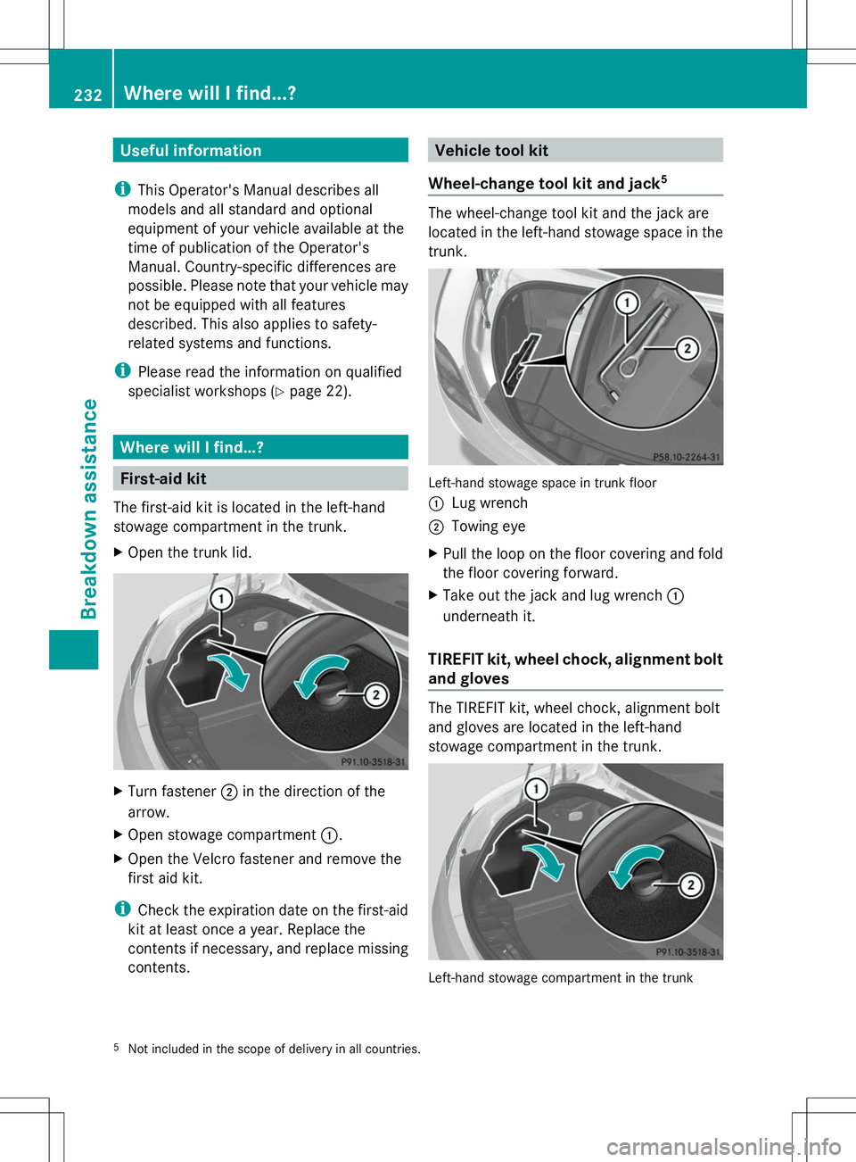 MERCEDES-BENZ SLS AMG ROADSTER 2014 Owners Manual Useful information
i This Operator's Manual describes all
models and all standard and optional
equipment of your vehicle available at the
time of publication of the Operator's
Manual. Country- MERCEDES-BENZ SLS AMG ROADSTER 2014 Owners Manual Useful information
i This Operator's Manual describes all
models and all standard and optional
equipment of your vehicle available at the
time of publication of the Operator's
Manual. Country-