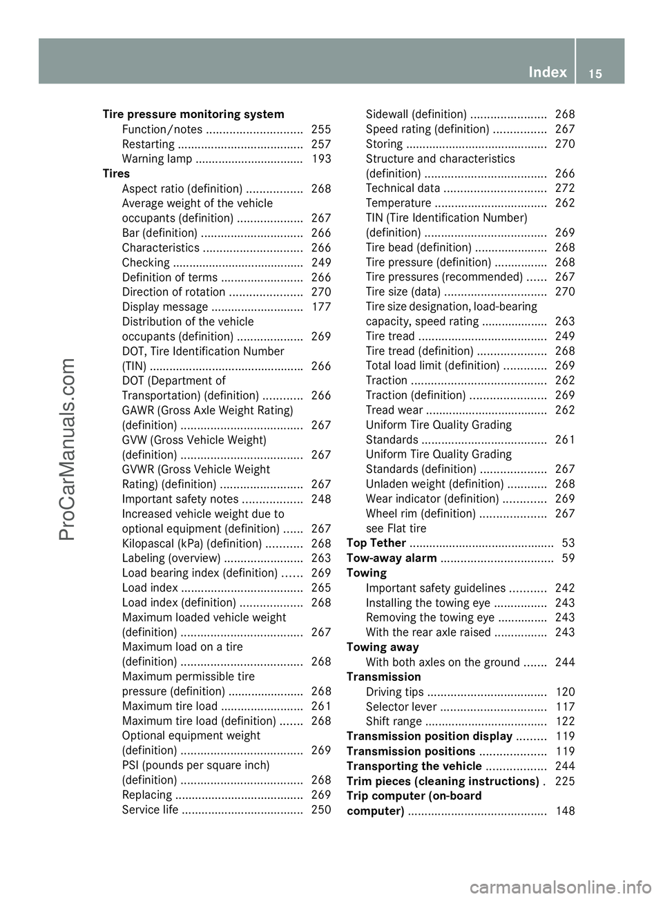 MERCEDES-BENZ SLS-CLASS 2013 User Guide Tire pressure monitoring system
Function/note s............................. 255
Restarting ...................................... 257
Warning lamp ................................. 193
Tires
Aspect r MERCEDES-BENZ SLS-CLASS 2013 User Guide Tire pressure monitoring system
Function/note s............................. 255
Restarting ...................................... 257
Warning lamp ................................. 193
Tires
Aspect r