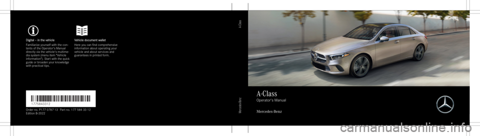 MERCEDES-BENZ A CLASS 2023  Owners Manual 