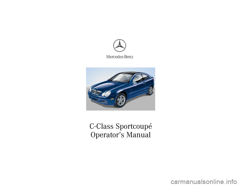 MERCEDES-BENZ C CLASS COUPE 2002  Owners Manual 