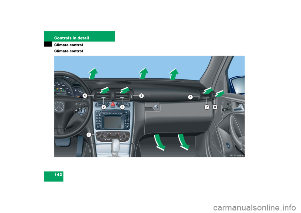 MERCEDES-BENZ C CLASS COUPE 2003  Owners Manual 142 Controls in detailClimate control
Climate control 