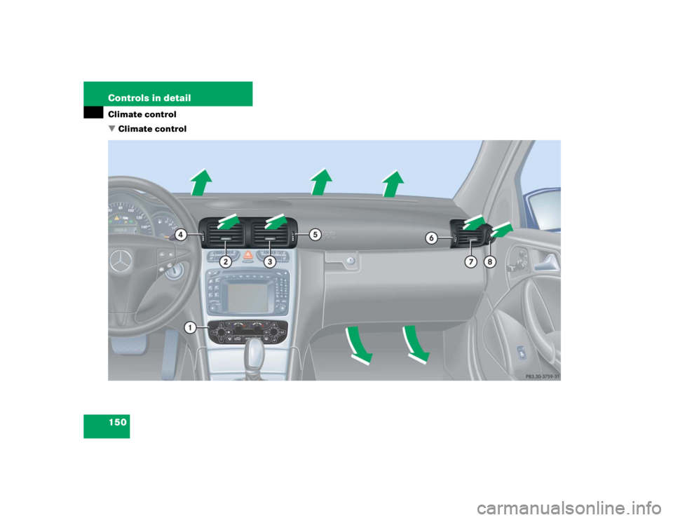 MERCEDES-BENZ C CLASS COUPE 2004  Owners Manual 150 Controls in detailClimate control
Climate control 