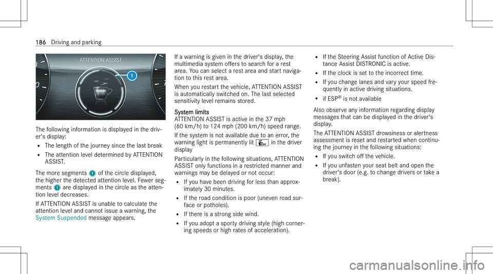 MERCEDES-BENZ C CLASS COUPE 2023  Owners Manual �T�h�e� �f�o�l�l�o�w�i�n�g� �i�n�f�o�r�m�a�t�i�o�n� �i�s� �d�i�s�p�l�a�y�e�d� �i�n� �t�h�e� �d�r�i�v�-
�e�r�\b�s� �d�i�s�p�l�a�y�:
�= �T�h�e� �l�e�n�g�t�h� �o�f� �t�h�e� �j�o�u�r�n�e�y� �s�i�n�c�e� �t