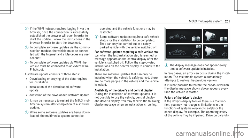 MERCEDES-BENZ C CLASS COUPE 2023  Owners Manual �\b�I�f� �t�h�e� �W�i�-�F�i� �h�o�t�s�p�o�t� �r�e�q�u�i�r�e�s� �l�o�g�g�i�n�g� �i�n� �v�i�a� �t�h�e�b�r�o�w�s�e�r�,� �o�n�c�e� �t�h�e� �c�o�n�n�e�c�t�i�o�n� �i�s� �s�u�c�c�e�s�s�f�u�l�l�y
�e�s�t�a�b�l