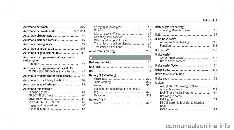 MERCEDES-BENZ C CLASS COUPE 2023  Owners Manual �A�u�t�o�m�a�t�i�c� �c�a�r� �w�a�s�h�.�.�.�.�.�.�.�.�.�.�.�.�.�.�.�.�.�.�.�.�.�.�.�.�.�.�.�.�.�.�.�.�.�.�.�.�.�. �3�0�9
�A�u�t�o�m�a�t�i�c� �c�a�r� �w�a�s�h� �m�o�d�e �.�.�.�.�.�.�.�.�.�.�.�.�.�.�.�.�