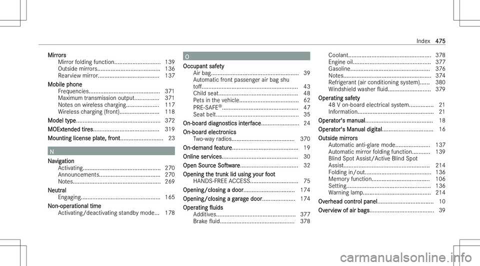 MERCEDES-BENZ C CLASS COUPE 2023  Owners Manual �M�i�r�r�o�r�s�M�i�r�r�o�r� �f�o�l�d�i�n�g� �f�u�n�c�t�i�o�n�.�.�.�.�.�.�.�.�.�.�.�.�.�.�.�.�.�.�.�.�.�.�.�.�.�.�.�. �1�3�9
�O�u�t�s�i�d�e� �m�i�r�r�o�r�s�.�.�.�.�.�.�.�.�.�.�.�.�.�.�.�.�.�.�.�.�.�.�.