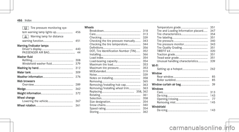 MERCEDES-BENZ C CLASS COUPE 2023  Owners Manual �w� � �T�i�r�e� �p�r�e�s�s�u�r�e� �m�o�n�i�t�o�r�i�n�g� �s�y�s�-
�t�e�m� �w�a�r�n�i�n�g� �l�a�m�p� �l�i�g�h�t�s� �u�p�.�.�.�.�.�.�.�.�.�.�.�.�.�.�.�.�.�.�.�. �4�5�6
�/ � � �W�a�r�n�i�n�g� �l�a�m�p� �f