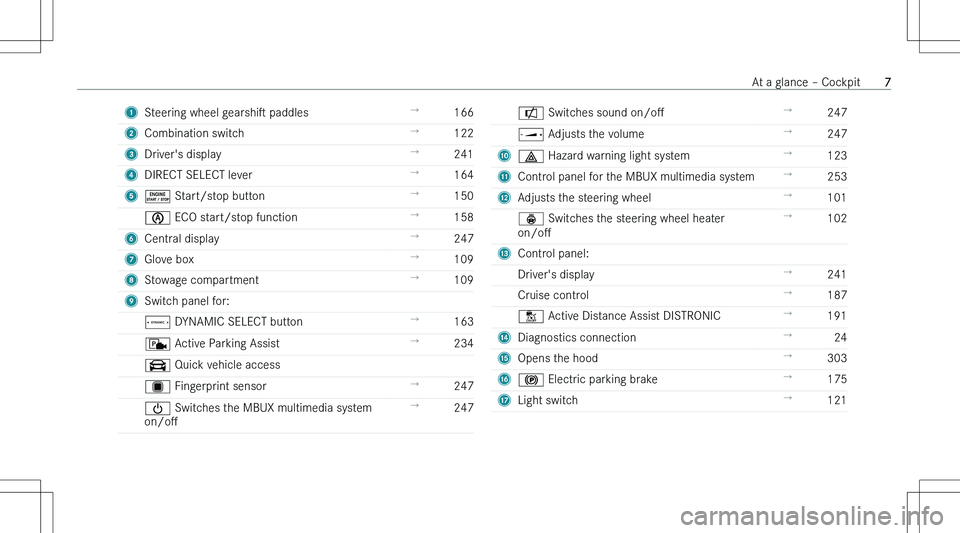 MERCEDES-BENZ C CLASS COUPE 2023  Owners Manual �1�S�t�e�e�r�i�n�g� �w�h�e�e�l� �g�e�a�r�s�h�is� �p�a�d�d�l�e�s!