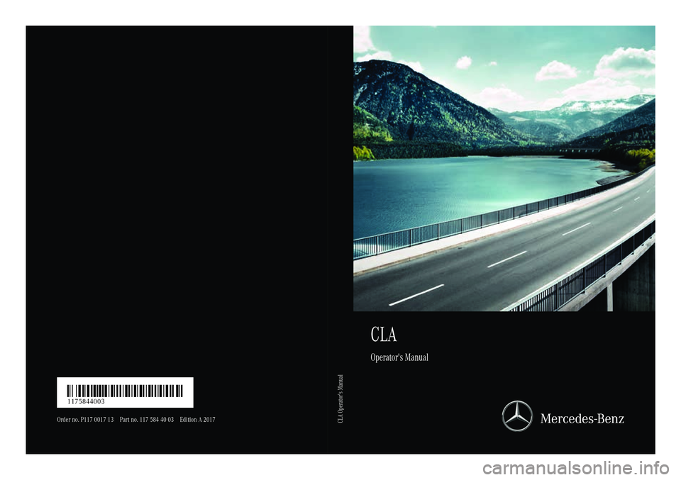 MERCEDES-BENZ CLA 2017  Owners Manual 