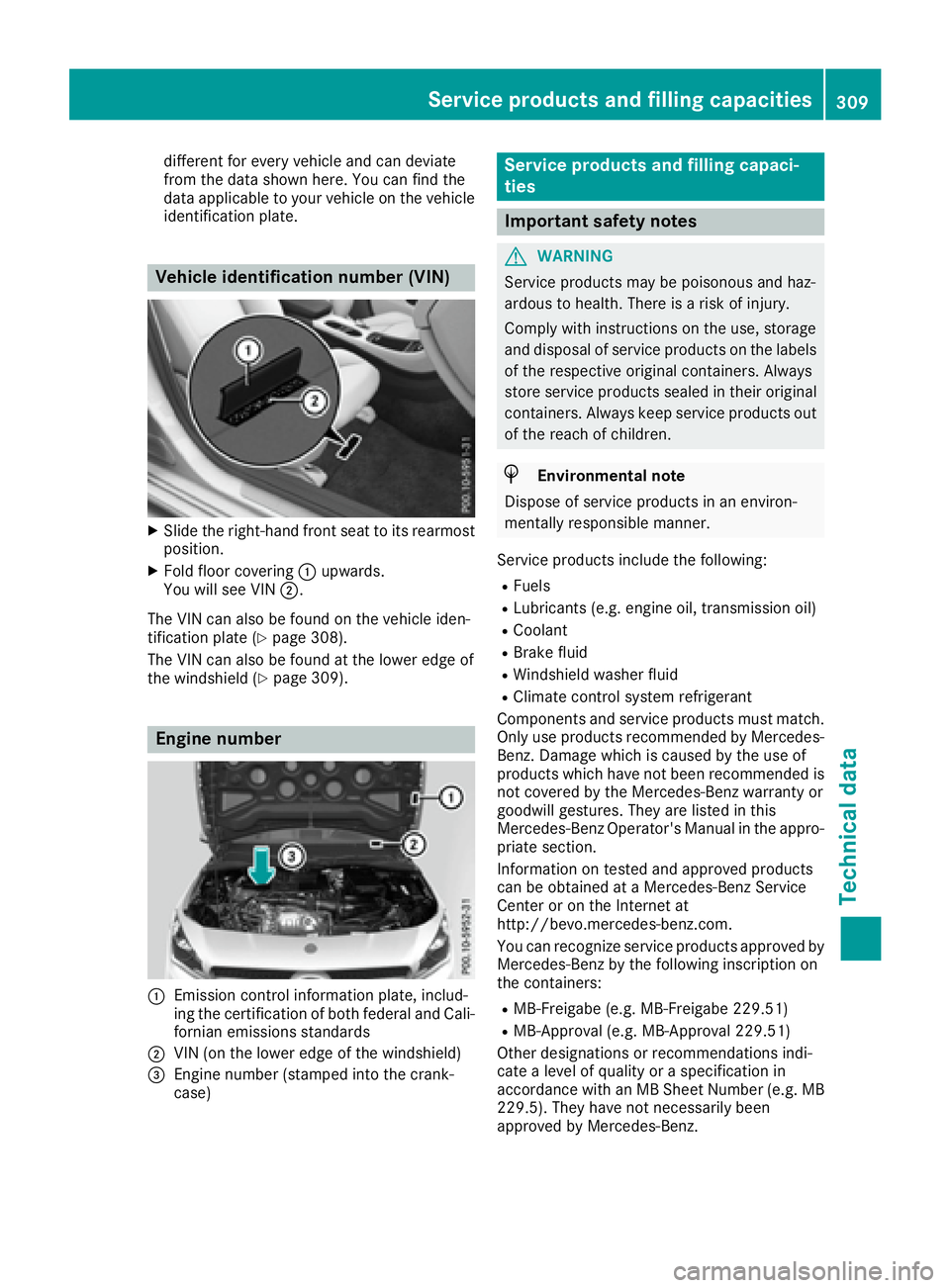 MERCEDES-BENZ CLA 2017  Owners Manual different for every vehicle and can deviate
from the data shown here. You can find the
data applicable to your vehicle on the vehicle
identification plate.
Vehicle identification number (VIN) X
Slide 