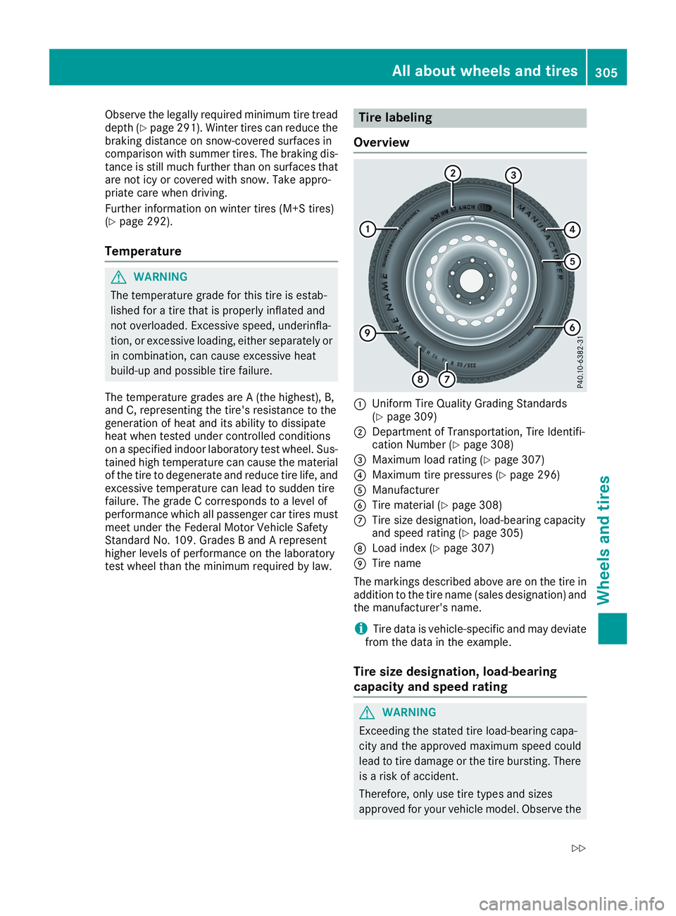 MERCEDES-BENZ CLA 2019  Owners Manual Observe the legally required minimum tire treaddepth (Ypage 291). Winter tires can reduce thebraking distance on snow-covered surfaces incomparison with summer tires. The braking dis-tance is still mu