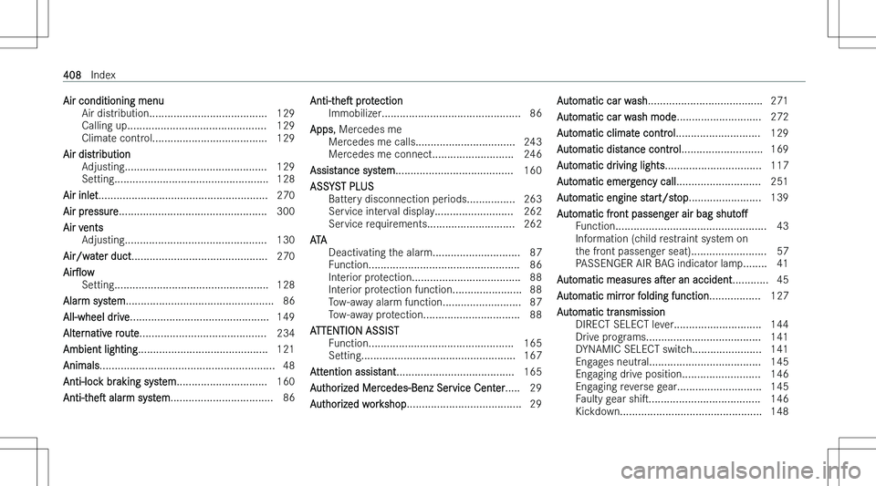 MERCEDES-BENZ CLA 2023  Owners Manual �A�i�r� �c�o�n�d�i�t�i�o�n�i�n�g� �m�e�n�u�A�i�r� �d�i�s�t�r�i�b�u�t�i�o�n�.�.�.�.�.�.�.�.�.�.�.�.�.�.�.�.�.�.�.�.�.�.�.�.�.�.�.�.�.�.�.�.�.�.�.�.�.�.�. �1�2�9
�C�a�l�l�i�n�g� �u�p�.�.�.�.�.�.�.�.�.�.