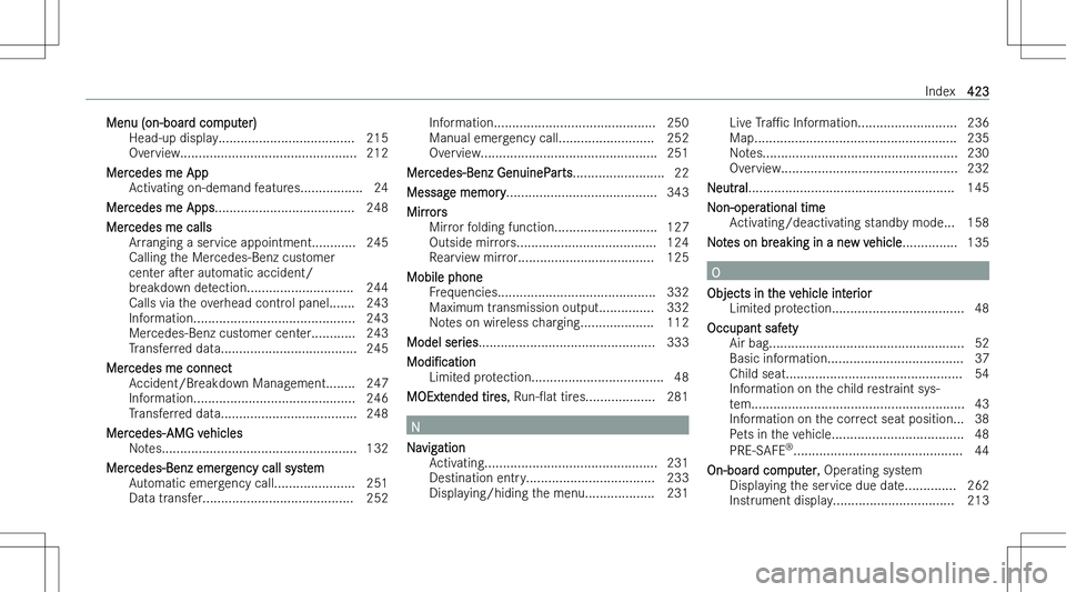 MERCEDES-BENZ CLA 2023  Owners Manual �M�e�n�u� �(�o�n�-�b�o�a�r�d� �c�o�m�p�u�t�e�r�)�H�e�a�d�-�u�p� �d�i�s�p�l�a�y�.�.�.�.�.�.�.�.�.�.�.�.�.�.�.�.�.�.�.�.�.�.�.�.�.�.�.�.�.�.�.�.�.�.�.�.�. �2�1�5
�O�v�e�r�v�i�e�w�.�.�.�.�.�.�.�.�.�.�.�.
