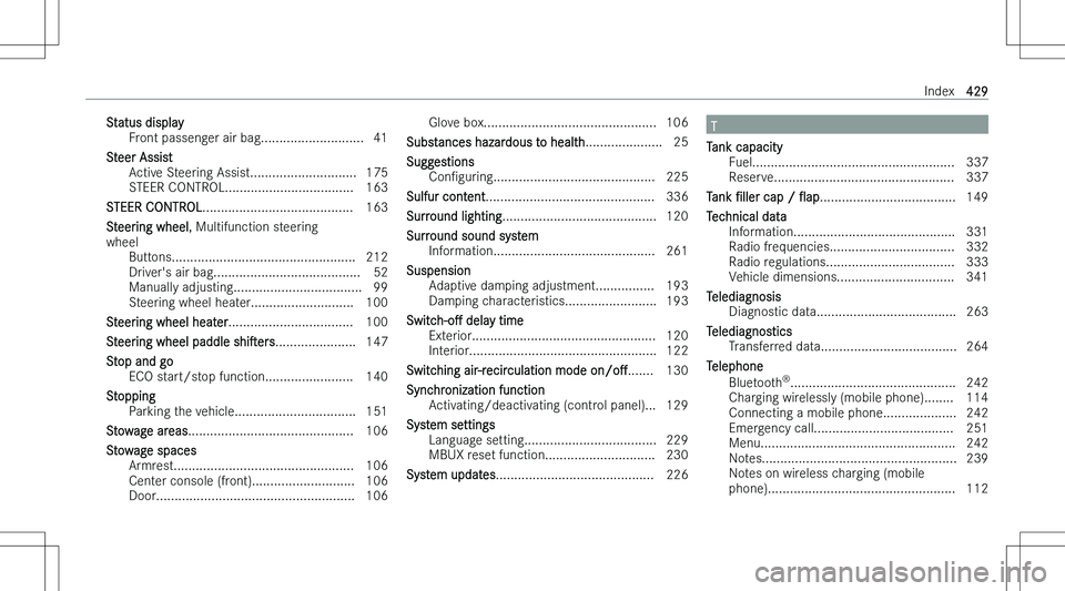 MERCEDES-BENZ CLA 2023  Owners Manual �S�t�a�t�u�s� �d�i�s�p�l�a�y�F�r�o�n�t� �p�a�s�s�e�n�g�e�r� �a�i�r� �b�a�g�.�.�.�.�.�.�.�.�.�.�.�.�.�.�.�.�.�.�.�.�.�.�.�.�.�.�.�. �4�1
�S�t�e�e�r� �A�s�s�i�s�t �A�c�t�i�v�e� �S�t�e�e�r�i�n�g� �A�s�s�