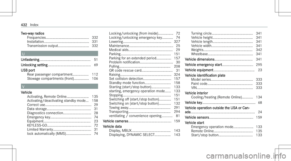 MERCEDES-BENZ CLA 2023  Owners Manual �T�w�o�-�w�a�y� �r�a�d�i�o�s�F�r�e�q�u�e�n�c�i�e�s�.�.�.�.�.�.�.�.�.�.�.�.�.�.�.�.�.�.�.�.�.�.�.�.�.�.�.�.�.�.�.�.�.�.�.�.�.�.�.�.�.�.�. �3�3�2
�I�n�s�t�a�l�l�a�t�i�o�n�.�.�.�.�.�.�.�.�.�.�.�.�.�.�.�.