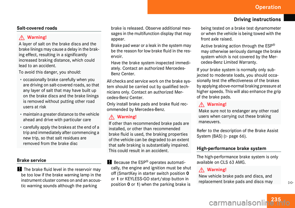 MERCEDES-BENZ CLS 2009  Owners Manual 