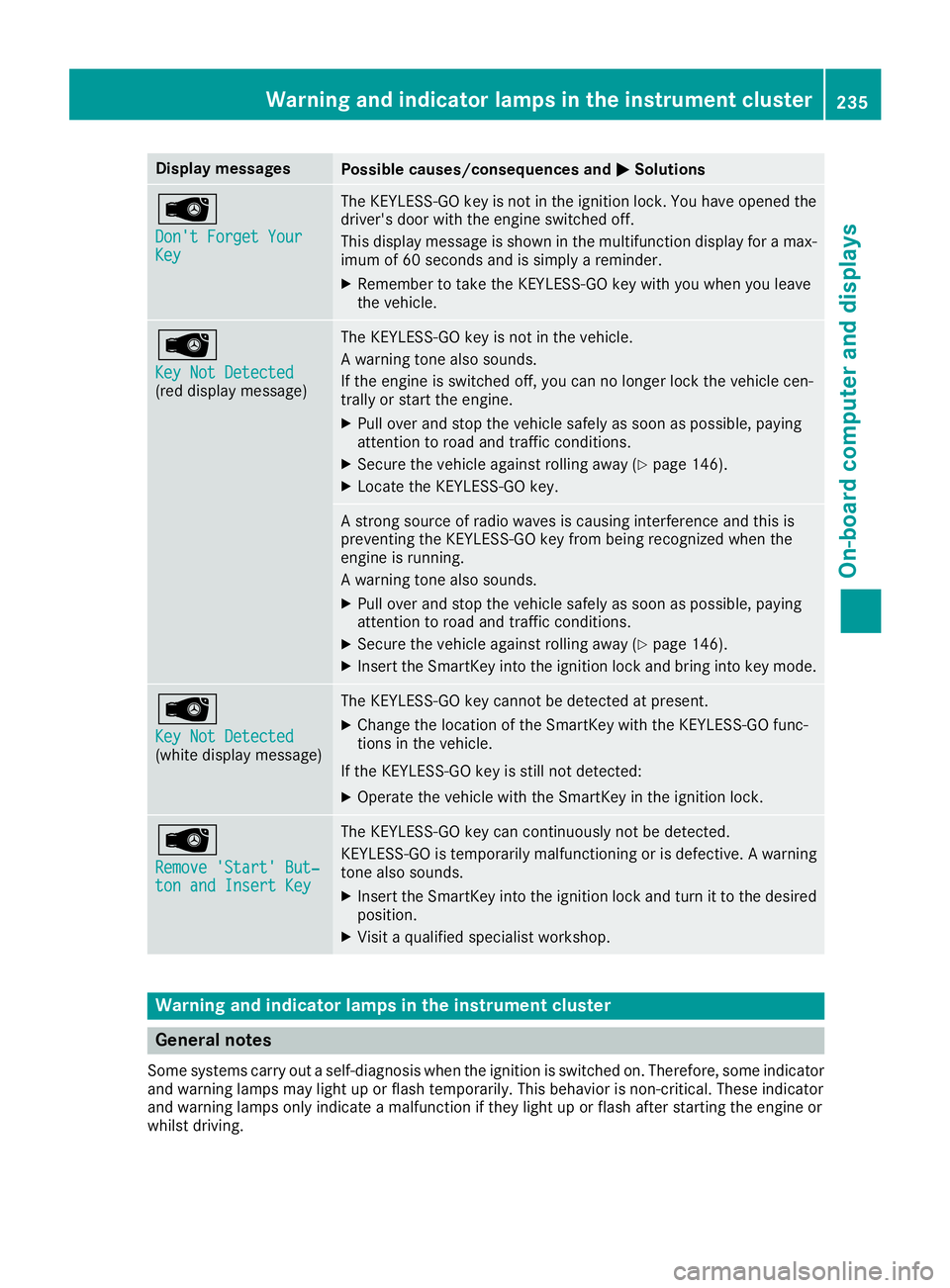 MERCEDES-BENZ CLS 2016  Owners Manual Display messages
Possible causes/consequences and �P Solutions
�