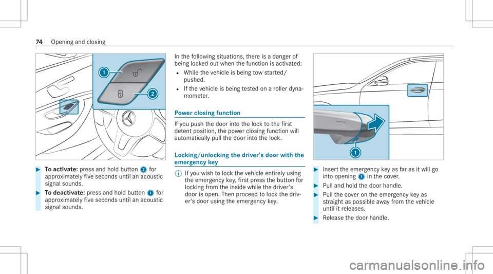 MERCEDES-BENZ CLS 2020 Manual PDF #
Toactiv ate: press and hold button2 for
appr oximat elyfive seconds untilanacous tic
signal sounds. #
Todeac tivate: press and holdbu tton 1 for
appr oximat elyfive seconds untilanacous tic
signal s MERCEDES-BENZ CLS 2020 Manual PDF #
Toactiv ate: press and hold button2 for
appr oximat elyfive seconds untilanacous tic
signal sounds. #
Todeac tivate: press and holdbu tton 1 for
appr oximat elyfive seconds untilanacous tic
signal s