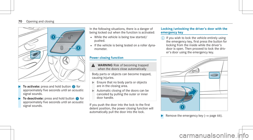MERCEDES-BENZ CLS 2021 Manual PDF #
Toactiv ate: press and hold button2 for
appr oximat elyfive seconds untilanacous tic
signal sounds. #
Todeac tivate: press and holdbu tton 1 for
appr oximat elyfive seconds untilanacous tic
signal s MERCEDES-BENZ CLS 2021 Manual PDF #
Toactiv ate: press and hold button2 for
appr oximat elyfive seconds untilanacous tic
signal sounds. #
Todeac tivate: press and holdbu tton 1 for
appr oximat elyfive seconds untilanacous tic
signal s