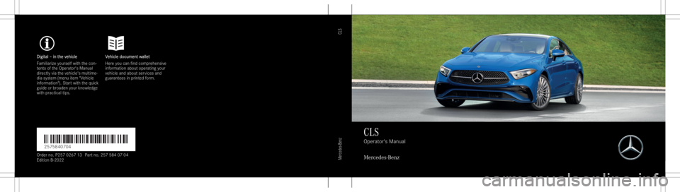 MERCEDES-BENZ CLS 2022  Owners Manual 