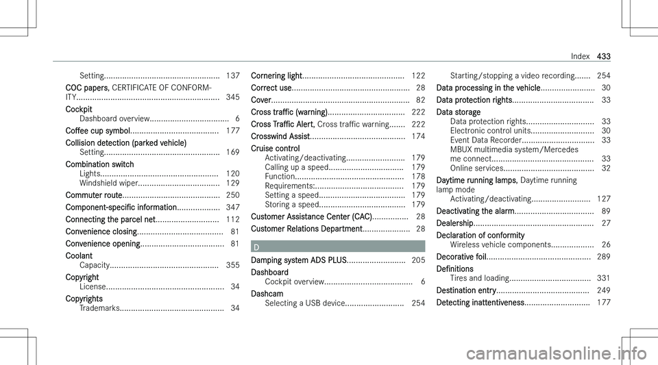 MERCEDES-BENZ E CLASS 2023  Owners Manual �S�e�t�t�i�n�g�.�.�.�.�.�.�.�.�.�.�.�.�.�.�.�.�.�.�.�.�.�.�.�.�.�.�.�.�.�.�.�.�.�.�.�.�.�.�.�.�.�.�.�.�.�.�.�.�.�.�. �1�3�7
�C�O�C� �p�a�p�e�r�s �,� �C�E�R�T�I�F�I�C�A�T�E� �O�F� �C�O�N�F�O�R�M�-
�I�T