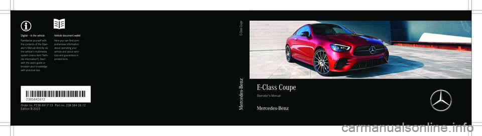 MERCEDES-BENZ E CLASS COUPE 2023  Owners Manual �D�i�g�i�t�a�l�