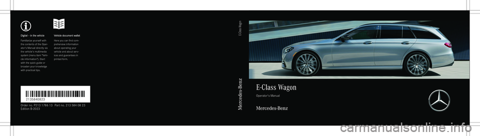 MERCEDES-BENZ E CLASS WAGON 2023  Owners Manual �D�i�g�i�t�a�l�
