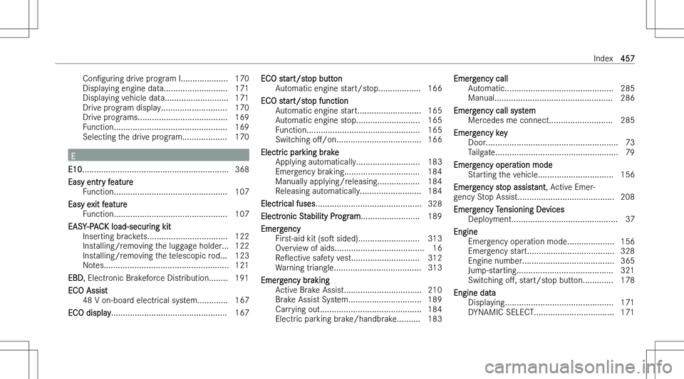 MERCEDES-BENZ E CLASS WAGON 2023  Owners Manual �C�o�nN�g�u�r�i�n�g� �d�r�i�v�e� �p�r�o�g�r�a�m� �I�.�.�.�.�.�.�.�.�.�.�.�.�.�.�.�.�.�.�.�. �1�7�0
�D�i�s�p�l�a�y�i�n�g� �e�n�g�i�n�e� �d�a�t�a�.�.�.�.�.�.�.�.�.�.�.�.�.�.�.�.�.�.�.�.�.�.�.�.�.�.�. �