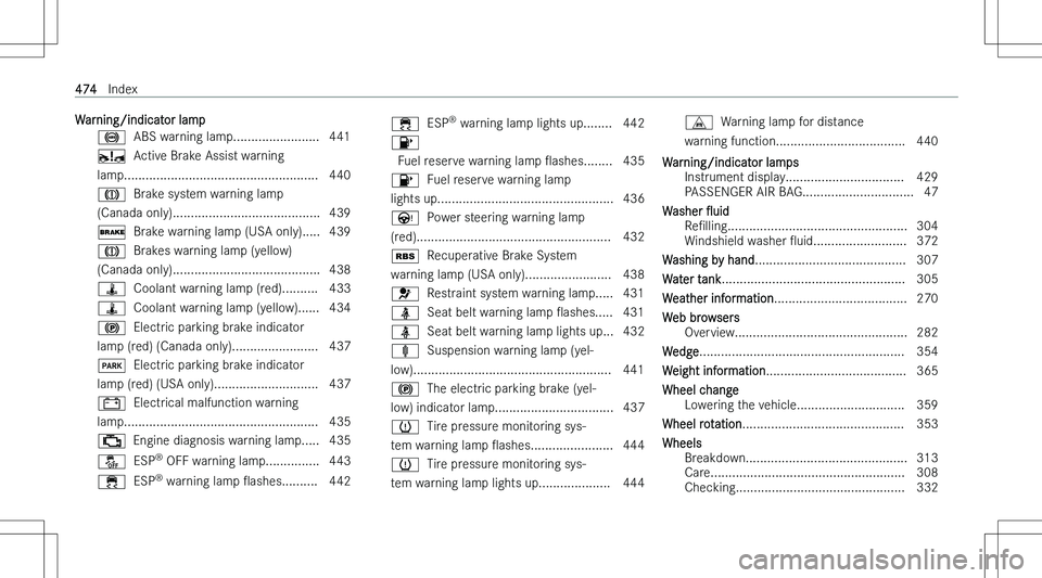 MERCEDES-BENZ E CLASS WAGON 2023  Owners Manual �W�a�r�n�i�n�g�/�i�n�d�i�c�a�t�o�r� �l�a�m�p�% � � �A�B�S� �w�a�r�n�i�n�g� �l�a�m�p�.�.�.�.�.�.�.�.�.�.�.�.�.�.�.�.�.�.�.�.�.�.�.�. �4�4�1
�