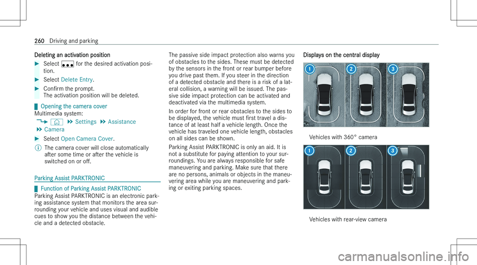 MERCEDES-BENZ EQE 2023  Owners Manual �D�e�l�e�t�i�n�g� �a�n� �a�c�t�i�v�a�t�i�o�n� �p�o�s�i�t�i�o�n��S�e�l�e�c�t� �W� �f�o�r� �t�h�e� �d�e�s�i�r�e�d� �a�c�t�i�v�a�t�i�o�n� �p�o�s�i�-
�t�i�o�n�.��S�e�l�e�c�t�  �D�e�l�e�t�e� �E�n�t�r�y �