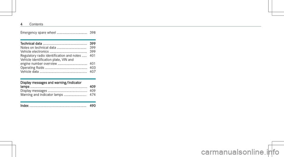 MERCEDES-BENZ EQE 2023  Owners Manual �E�m�e�r�g�e�n�c�y� �s�p�a�r�e� �w�h�e�e�l� �.�.�.�.�.�.�.�.�.�.�.�.�.�.�.�.�.�.�.�.�.�.�.�.�.�.�.�.�.�.�. �3�9�8
�T�e�c�h�n�i�c�a�l� �d�a�t�a� �.�.�.�.�.�.�.�.�.�.�.�.�.�.�.�.�.�.�.�.�.�.�.�.�.�.�.�.