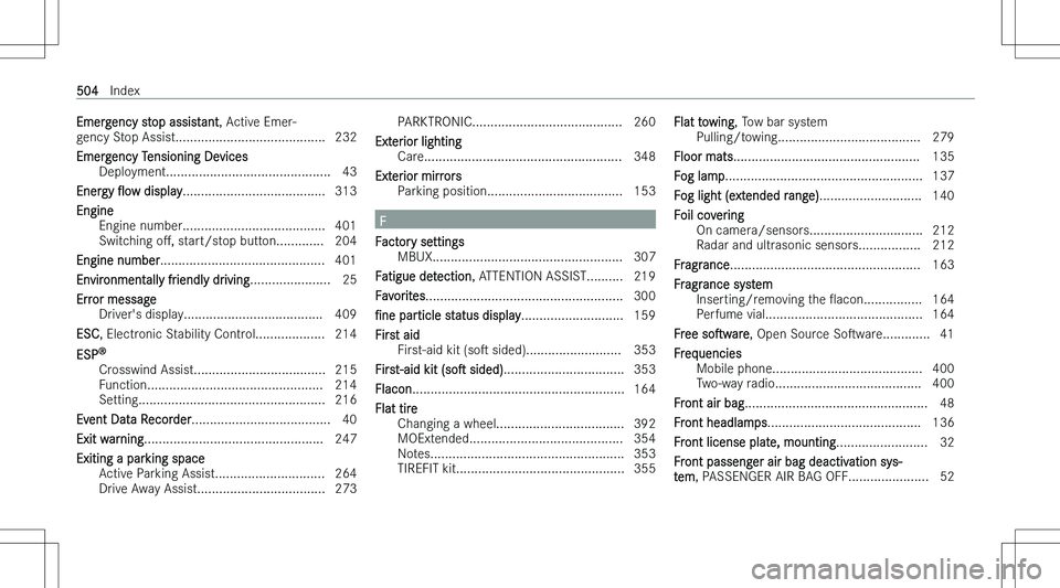 MERCEDES-BENZ EQE 2023  Owners Manual �E�m�e�r�g�e�n�c�y� �s�t�o�p� �a�s�s�i�s�t�a�n�t�,� �A�c�t�i�v�e� �E�m�e�r�-
�g�e�n�c�y� �S�t�o�p� �A�s�s�i�s�t�.�.�.�.�.�.�.�.�.�.�.�.�.�.�.�.�.�.�.�.�.�.�.�.�.�.�.�.�.�.�.�.�.�.�.�.�.�.�.�.�. �2�3�2