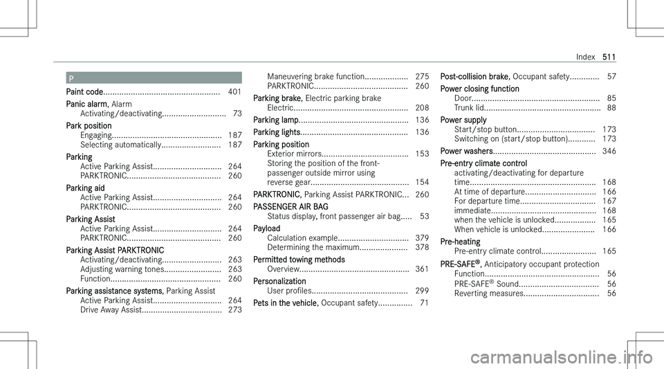 MERCEDES-BENZ EQE 2023  Owners Manual �P
�P�a�i�n�t� �c�o�d�e �.�.�.�.�.�.�.�.�.�.�.�.�.�.�.�.�.�.�.�.�.�.�.�.�.�.�.�.�.�.�.�.�.�.�.�.�.�.�.�.�.�.�.�.�.�.�.�.�.�.�. �4�0�1
�P�a�n�i�c� �a�l�a�r�m �,� �A�l�a�r�m
�A�c�t�i�v�a�t�i�n�g�/�d�e�a
