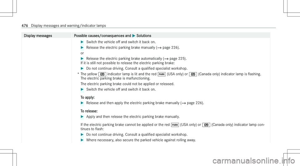 MERCEDES-BENZ EQS 2023  Owners Manual �D�i�s�p�l�a�y� �m�e�s�s�a�g�e�s�P�o�s�s�i�b�l�e� �c�a�u�s�e�s�/�c�o�n�s�e�q�u�e�n�c�e�s� �a�n�d� �P� �S�o�l�u�t�i�o�n�s��S�w�i�t�c�h� �t�h�e� �v�e�h�i�c�l�e�  �oM� �a�n�d� �s�w�i�t�c�h� �i�t� �b�a�