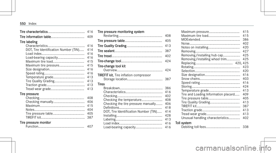 MERCEDES-BENZ EQS 2023  Owners Manual �T�i�r�e� �c�h�a�r�a�c�t�e�r�i�s�t�i�c�s�.�.�.�.�.�.�.�.�.�.�.�.�.�.�.�.�.�.�.�.�.�.�.�.�.�.�.�.�.�.�.�.�.�.�.�.�.�.�. �4�1�6
�T�i�r�e� �i�n�f�o�r�m�a�t�i�o�n� �t�a�b�l�e �.�.�.�.�.�.�.�.�.�.�.�.�.�.�