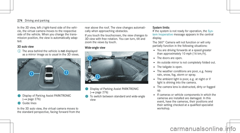 MERCEDES-BENZ EQS SUV 2023  Owners Manual �I�n� �t�h�e� �3�D� �v�i�e�w�,� �l�es�-�/�r�i�g�h�t�-�h�a�n�d � �s�i�d�e� �o�f� �t�h�e� �v�e�h�i�-
�c�l�e�,� �t�h�e� �v�i�r�t�u�a�l� �c�a�m�e�r�a� �m�o�v�e�s� �t�o� �t�h�e� �r�e�s�p�e�c�t�i�v�e
�s�i�