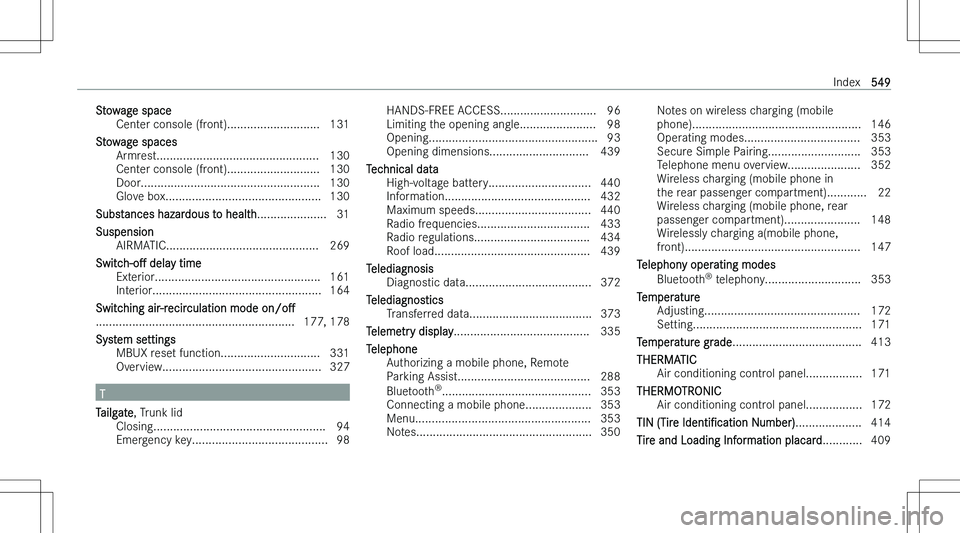 MERCEDES-BENZ EQS SUV 2023  Owners Manual �S�t�o�w�a�g�e� �s�p�a�c�e�C�e�n�t�e�r� �c�o�n�s�o�l�e� �(�f�r�o�n�t�)�.�.�.�.�.�.�.�.�.�.�.�.�.�.�.�.�.�.�.�.�.�.�.�.�.�.�.�. �1�3�1
�S�t�o�w�a�g�e� �s�p�a�c�e�s �A�r�m�r�e�s�t�.�.�.�.�.�.�.�.�.�.�.�