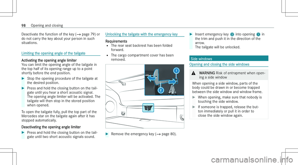 MERCEDES-BENZ EQS SUV 2023  Owners Manual �D�e�a�c�t�i�v�a�t�e� �t�h�e� �f�u�n�c�t�i�o�n� �o�f� �t�h�e� �k�e�y� �(�� �p�a�g�e� �7�9�)� �o�r
�d�o� �n�o�t� �c�a�r�r�y� �t�h�e� �k�e�y� �a�b�o�u�t� �y�o�u�r� �p�e�r�s�o�n� �i�n� �s�u�c�h
�s�i�t�u
