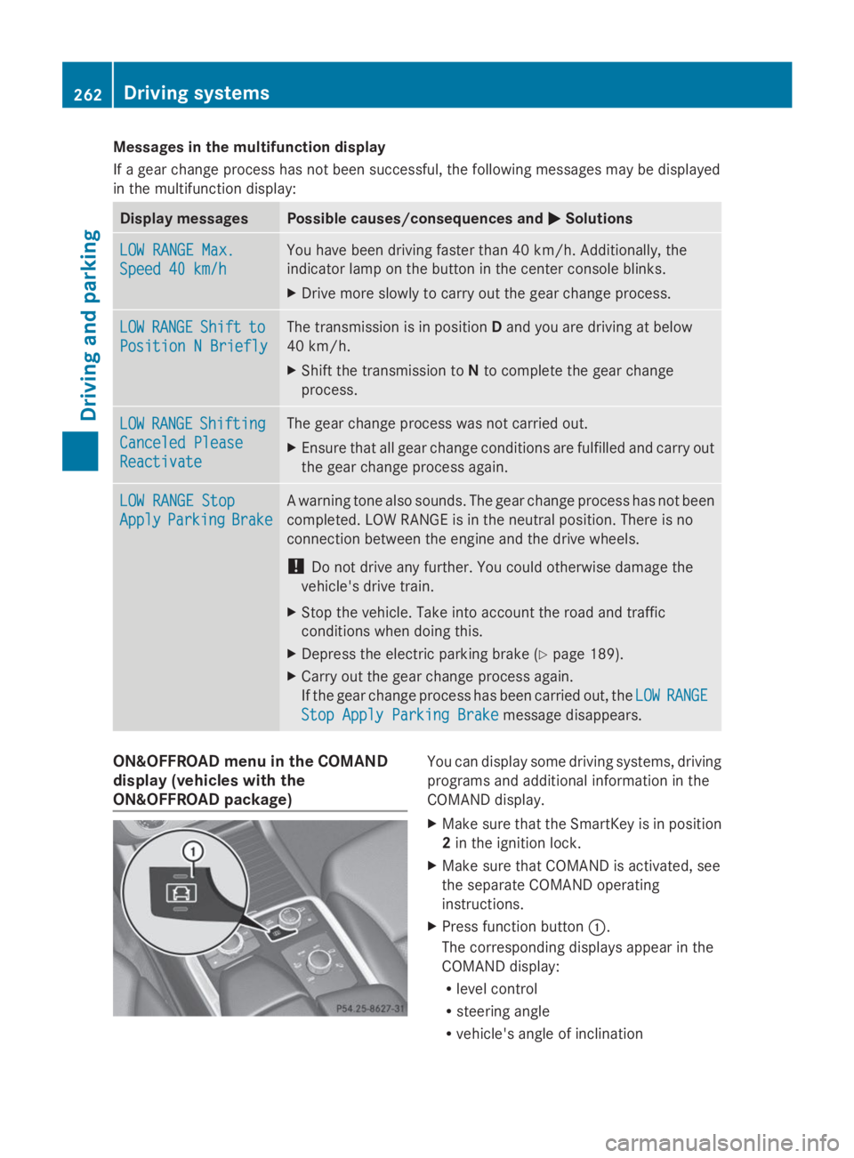 MERCEDES-BENZ GL 2014  Owners Manual Messages in the multifunction display
If a gear change process has not been successful, the following messages may be displayed
in the multifunction display:
Display messagesPossible causes/consequenc