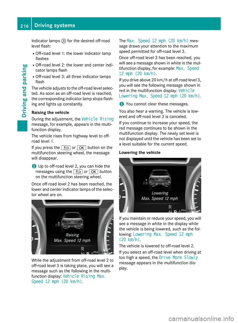 MERCEDES-BENZ GL 2016  Owners Manual Indicator lamps �