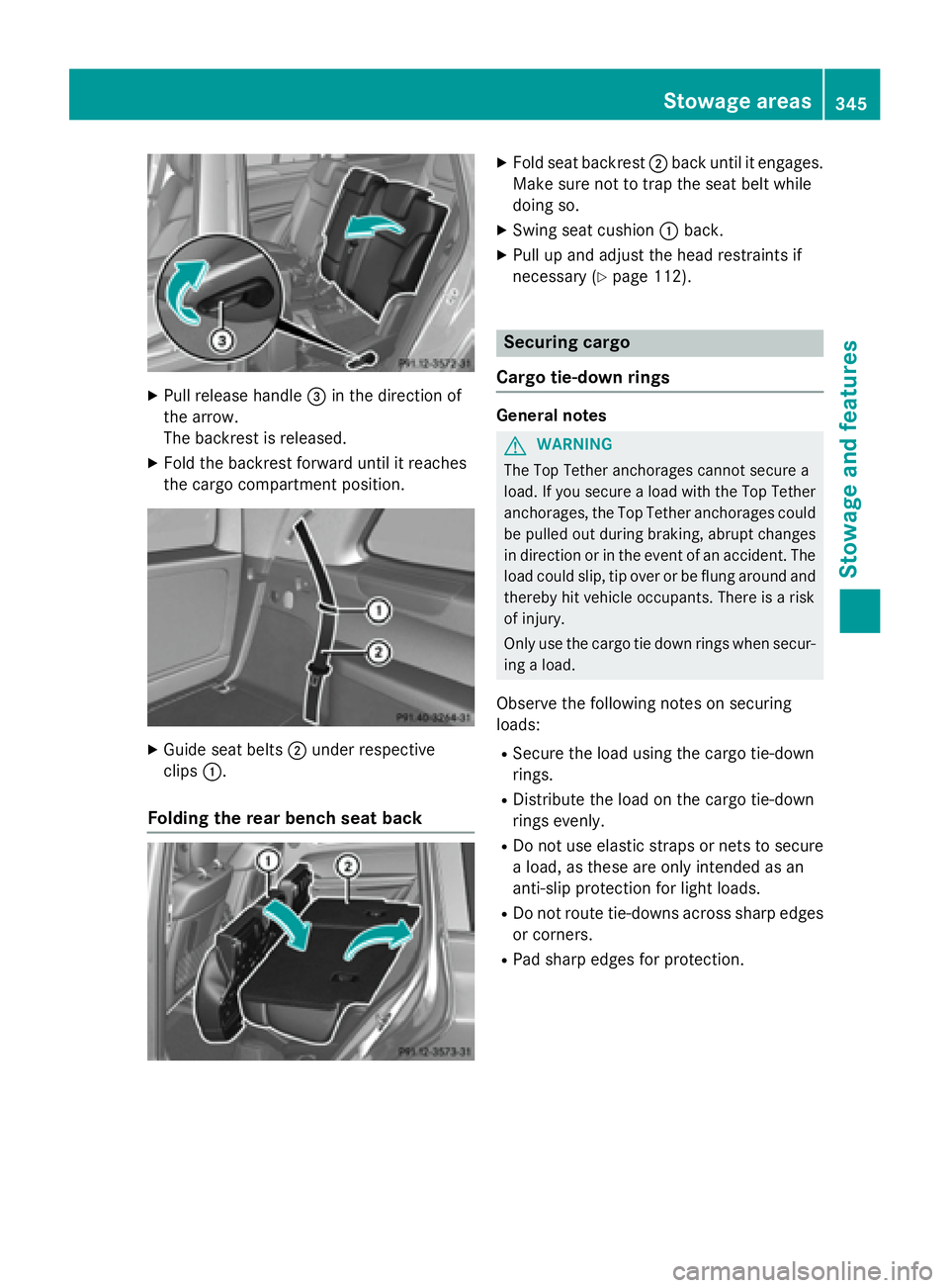 MERCEDES-BENZ GL 2016  Owners Manual X
Pull release handle �