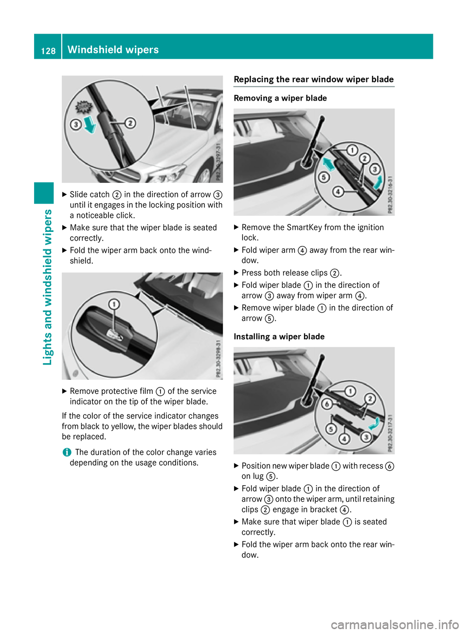 MERCEDES-BENZ GLA 2016  Owners Manual X
Slide catch �D in the direction of arrow �