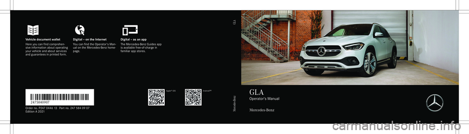 MERCEDES-BENZ GLA 2021  Owners Manual �V�e�h�i�c�l�e��d�o�c�u�m�e�n�t��Z�a�l�l�e�t��i�g�i�t�a�l��
